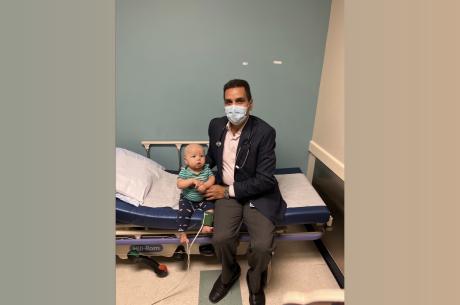 Dr. Hisham Abdel-Azim and young patient